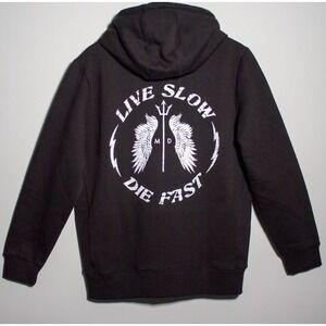 Moto Defiance Live Slow Die Fast Heavy Hoodie Sweatshirt Size Small Nashville